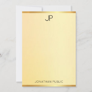 Monogramme Elégant Faux Gold Modèle Moderne Simple