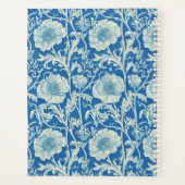 Monogramme élégant floral bleu William Morris (Dos)