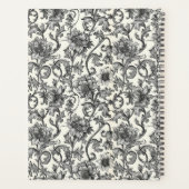 Monogramme élégant floral noir William Morris (Dos)
