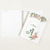Monogramme Elegant Initial & Nom Aquarelle Floral (Devant avec enveloppe)