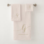 Monogramme Élégant Mini Bain Rose Or Chic (En situation)