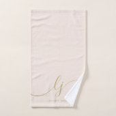 Monogramme Élégant Mini Bain Rose Or Chic (Serviette à main)