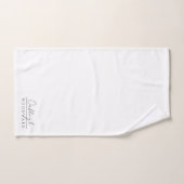 Monogramme Élégant Minimal Blanc (Serviette à main)