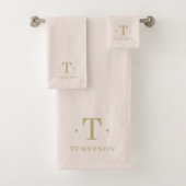 Monogramme Élégant Minimal Blush Pink Gold Chic (En situation)