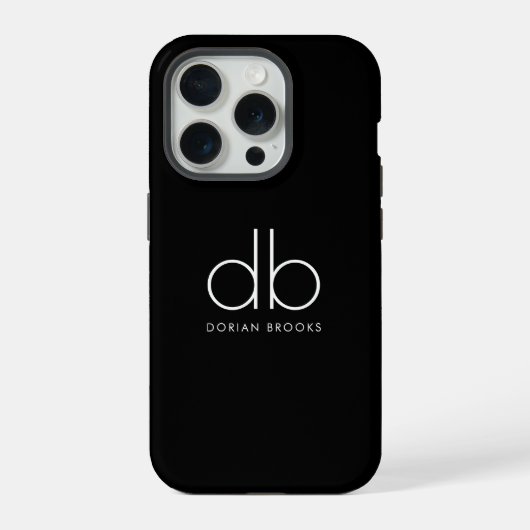 Monogramme Élégant Minimal Classique Moderne Noir (Verso)
