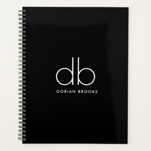 Monogramme Élégant Minimal Classique Moderne Noir