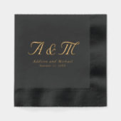 Monogramme Élégant Minimaliste Mariage Feuille de (Recto)