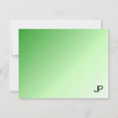 Monogramme Élégant minimaliste Modèle vert blanc (Dos)