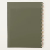 Monogramme élégant minimaliste vert olive (Dos)