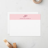 Monogramme élégant Modèle simple rose pâle (Devant/Arrière en situation)
