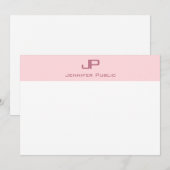 Monogramme élégant Modèle simple rose pâle (Devant / Derrière)