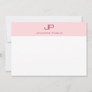 Monogramme élégant Modèle simple rose pâle