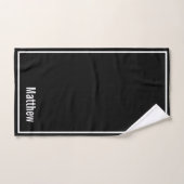 Monogramme élégant moderne noir & blanc (Serviette à main)