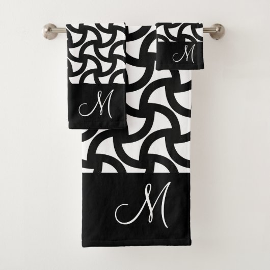 Monogramme élégant moderne noir et blanc (En situation)