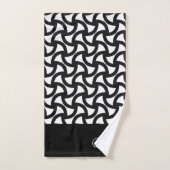 Monogramme élégant moderne noir et blanc (Serviette à main)