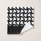 Monogramme élégant moderne noir et blanc (Gant de toilette)