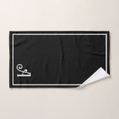 Monogramme élégant moderne noir et blanc (Serviette à main)