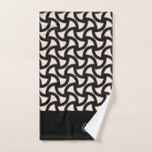 Monogramme élégant moderne noir et crème (Serviette à main)