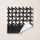 Monogramme élégant moderne noir et crème (Gant de toilette)