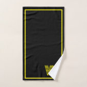 Monogramme élégant noir et jaune  (Serviette à main)