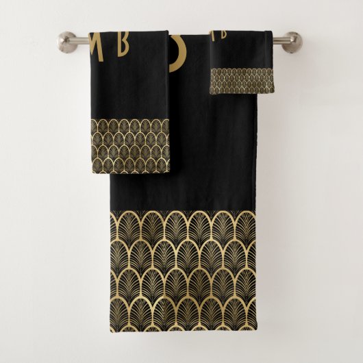 Monogramme Elegant Noir et Or Art Déco Gatsby (En situation)