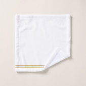 Monogramme élégant or script nom blanc (Gant de toilette)