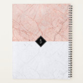 Monogramme Elegant Rose Gold Gris Marbre Planner (Dos)
