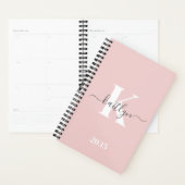 Monogramme élégant rose poudré gris (Devant avec enveloppe)