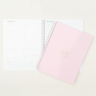 Monogramme Elegant Rose Rose Or Classy Chic Big