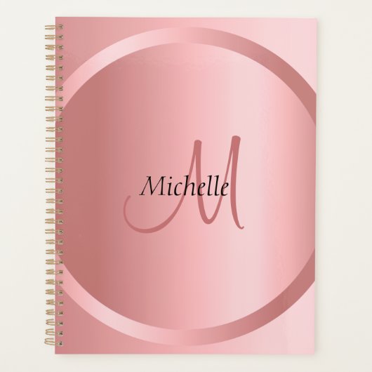 Monogramme élégant Rose sur mesure Or moderne (Devant)
