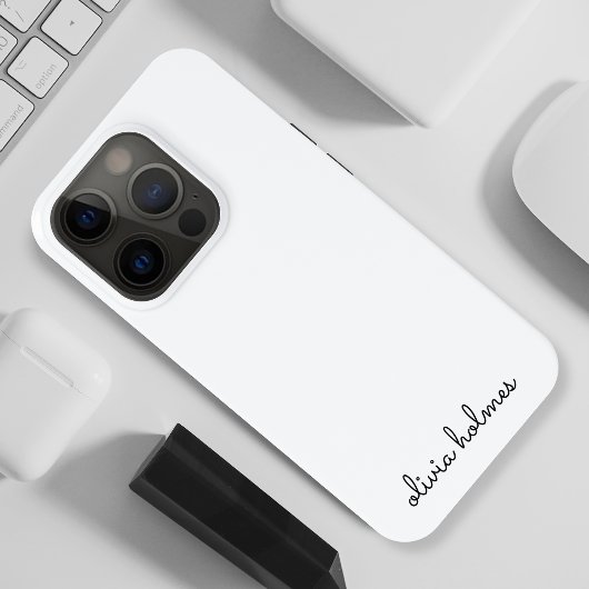 Monogramme élégant | Script blanc minimaliste mode