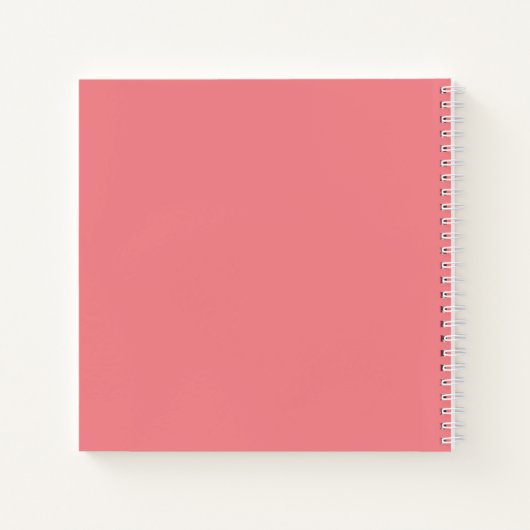 Monogramme Élégant Script Coral Recette Livre (Dos)