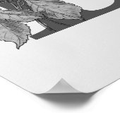 Monogramme élégant Silver Peony Poster initial B (Coin)