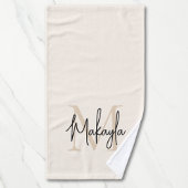 Monogramme élégant simple Nom de script Beige
