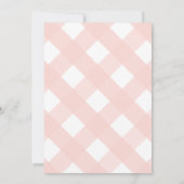 Monogramme élégant simple rose Gingham Merci (Dos)