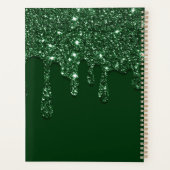 Monogramme élégant vert foncé paillettes qui coule (Dos)