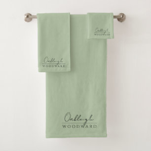 Monogramme Élégant Vert Sage Minimal