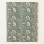 Monogramme élégant William Morris à fleurs bleues (Dos)