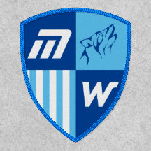 Monogramme Emblème sportif Howling Wolf Head Blue
