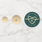 Monogramme Emerald Green Mariage Confetti (Devant)