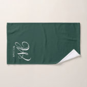 Monogramme Émeraude Élégant Personnalisé Initial (Serviette à main)