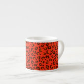 Monogramme empreinte de léopard café expresso mug (Devant droit)