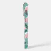Monogramme en bas Nom Motif floral rose et vert (Côté gauche)