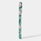Monogramme en bas Nom Motif floral rose et vert (Côté droit)