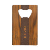Monogramme En Bois D'Acajou Et Texture En Cuir (Dos)
