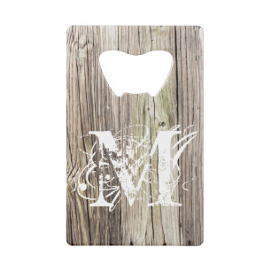 Monogramme en bois patiné