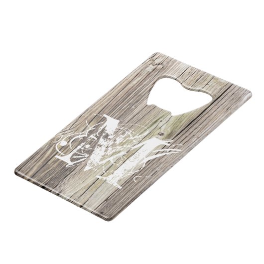 Monogramme en bois patiné (Devant Angle)