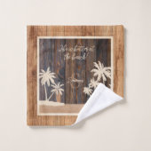 Monogramme en bois rustique Palms Beach (Gant de toilette)