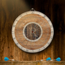 Monogramme en bois rustique Tan et Cible de fleche