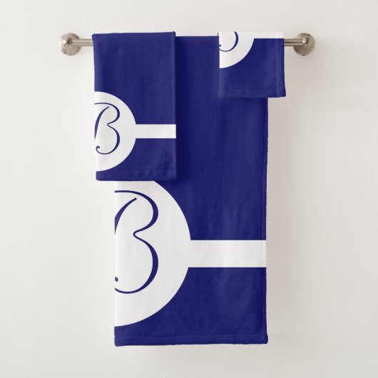 Monogramme en cercle bleu gras (En situation)